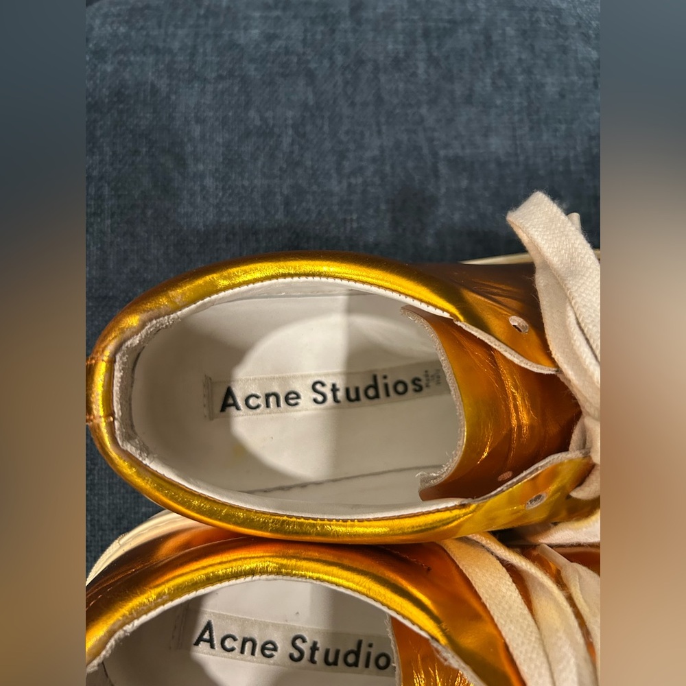 Acne Shiny Gold Women's Sneakers - Picture 7 of 8